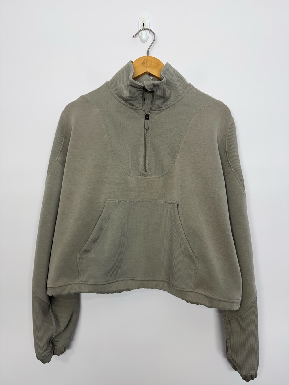 Lululemon Brushed Softstreme Ribbed Half Zip Riverstone Size 10